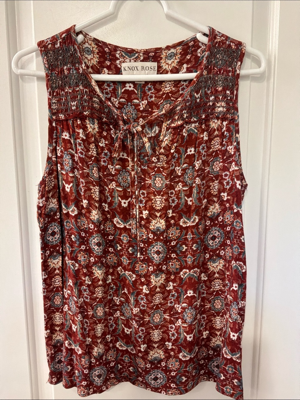 SET Knox Rose Sleeveless Top & Old Navy Open-Front Cardigan